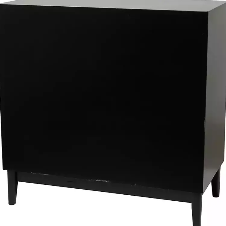 Cabinets & Sideboards-Kirklands Home Black Cane 2-Door Media Cabinet