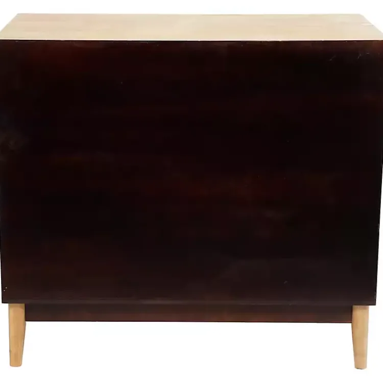 Dressers & Chests-Kirklands Home Natural Wood and Rat 3-Drawer Chest Tan