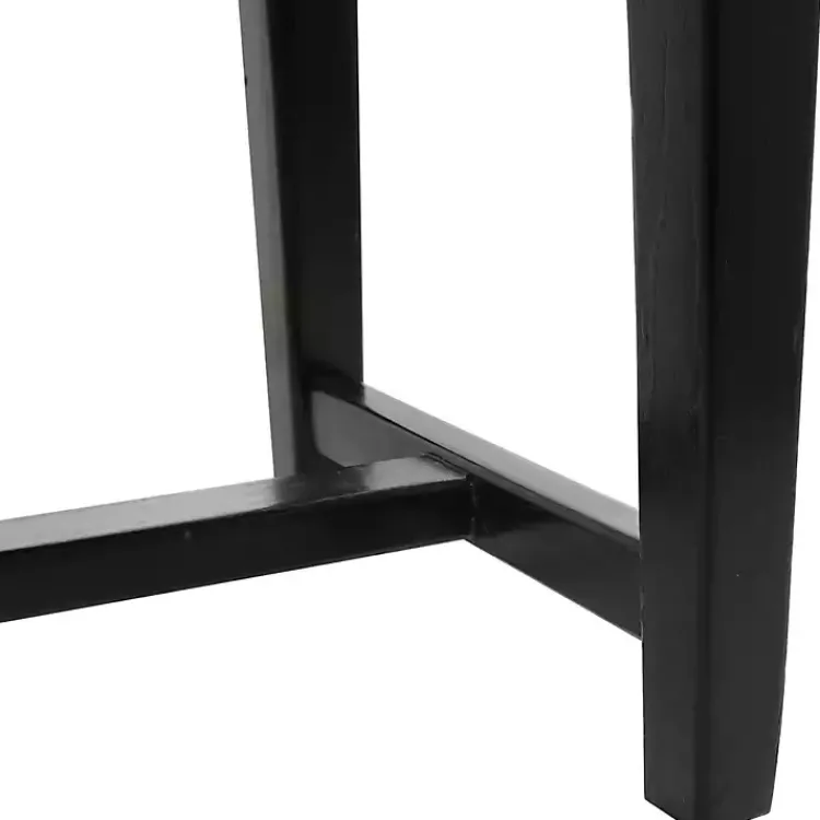 Benches & Ottomans-Kirklands Home Teak Wood and Leather Bench Black