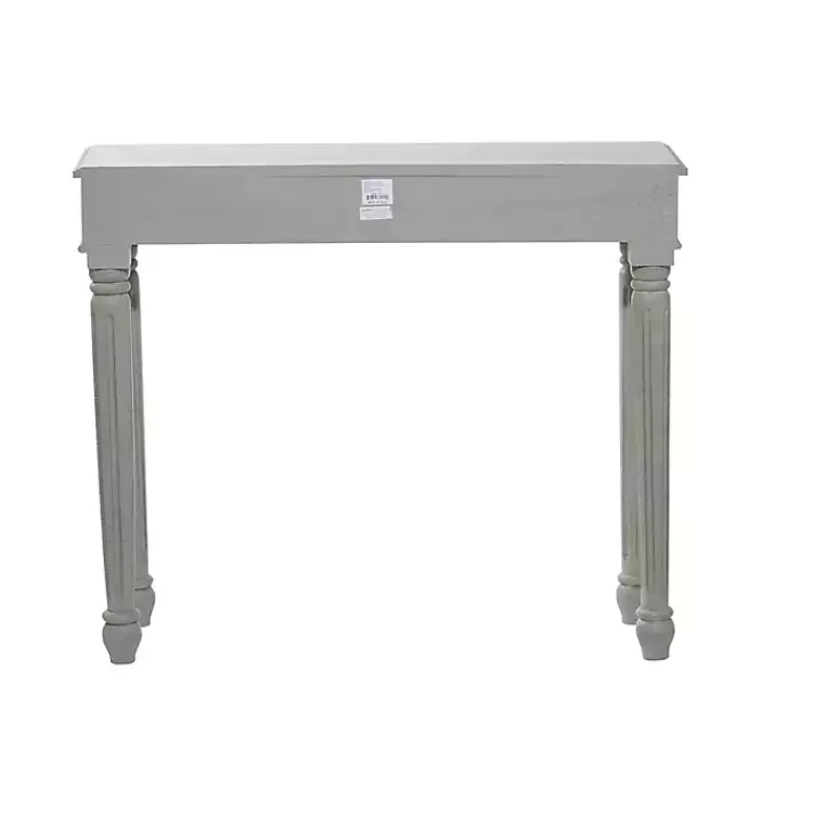 Console Tables-Kirklands Home Carved Wood Console Table Gray