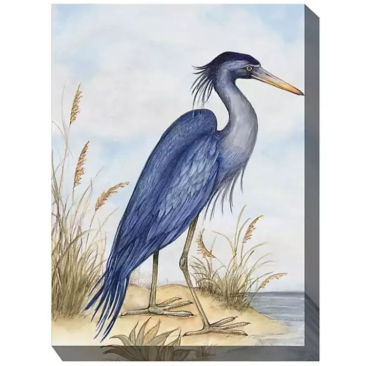 Outdoor Wall Decor-Kirklands Home Great Heron Outdoor Canvas Art Print Blue