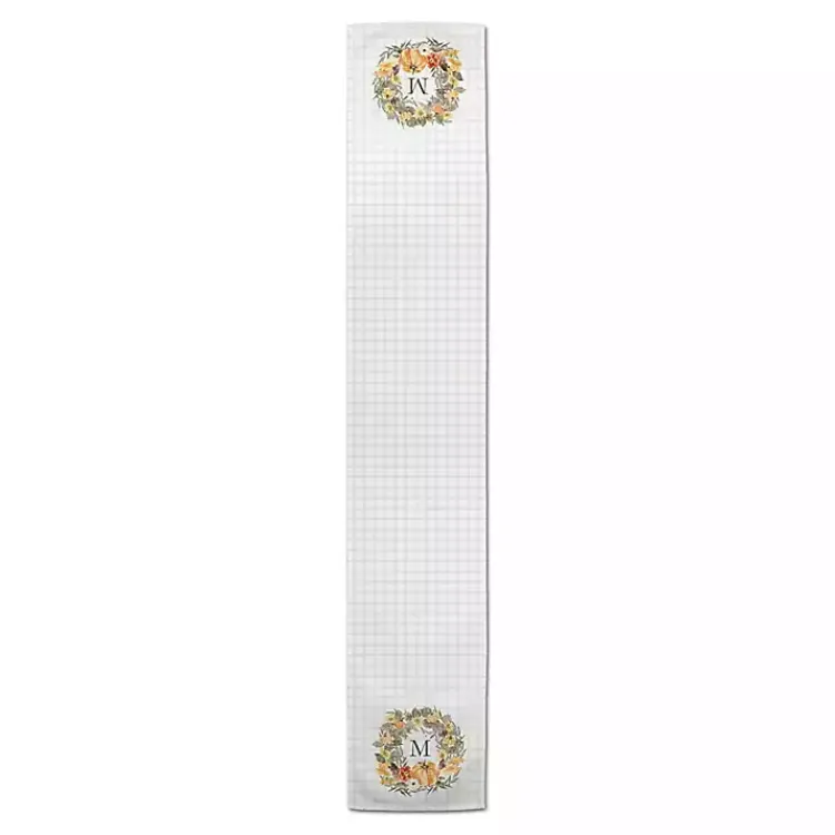 Table Linens-Kirklands Home Personalized Wreath Monogram Table Runner, 72 in.
