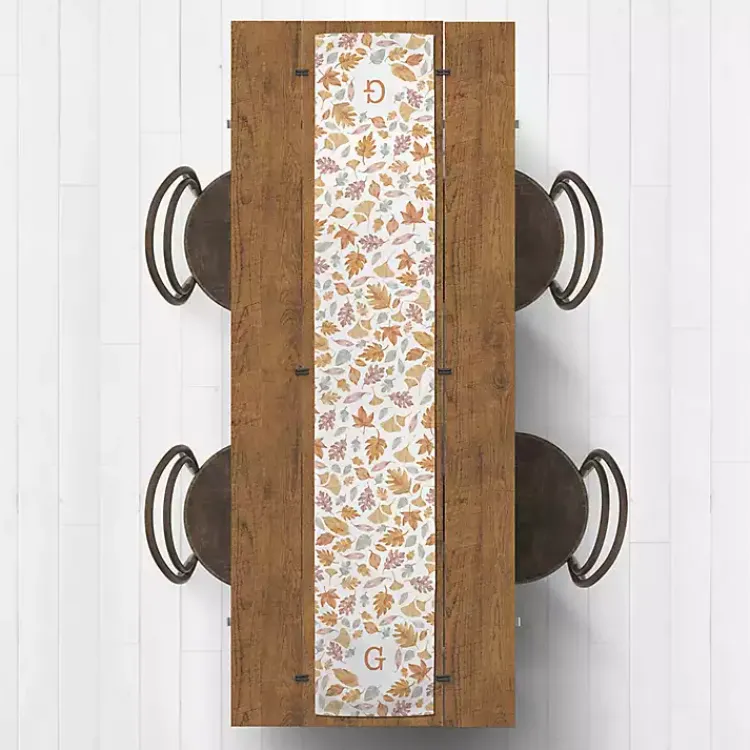 Table Linens-Kirklands Home Personalized Leaves Monogram Table Runner, 90 in.