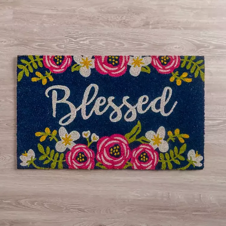 Doormats-Kirklands Home Blessed Floral Doormat