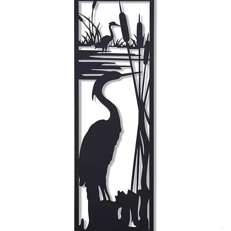 Wall Plaques-Kirklands Home Metal Egrets I Wall Plaque Black