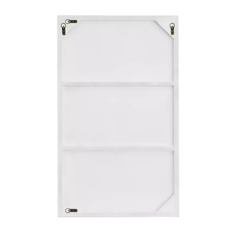 Framed Mirrors-Kirklands Home White Wood Rectangular Wall Mirror, 24x40 in.