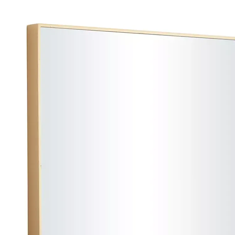 Framed Mirrors-Kirklands Home Gold Wood Rectangular Wall Mirror, 24x40 in.