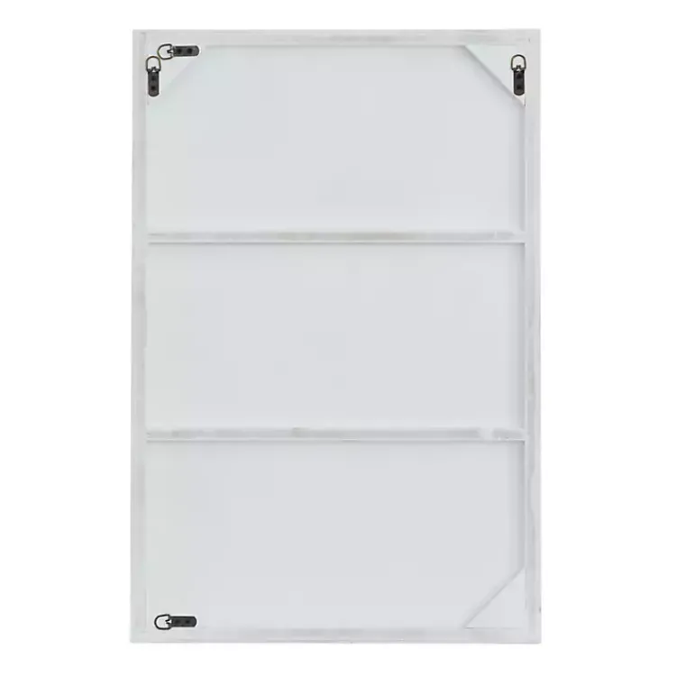 Framed Mirrors-Kirklands Home White Wood Rectangular Wall Mirror, 24x36 in.