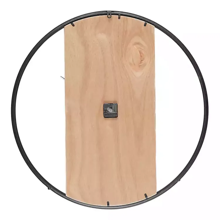 Clocks-Kirklands Home White and Black Carved Open Wall Clock