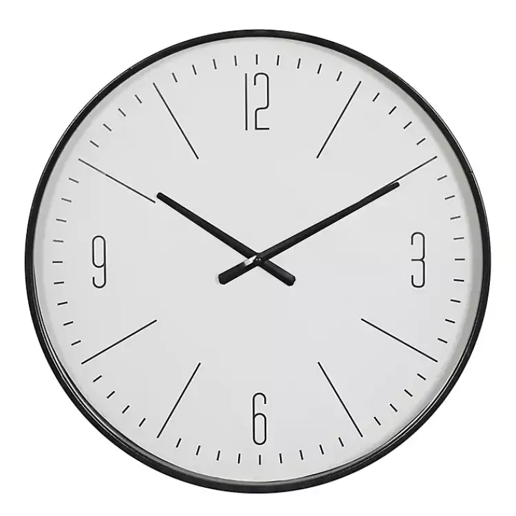 Clocks-Kirklands Home Black Metal Contemporary Wall Clock