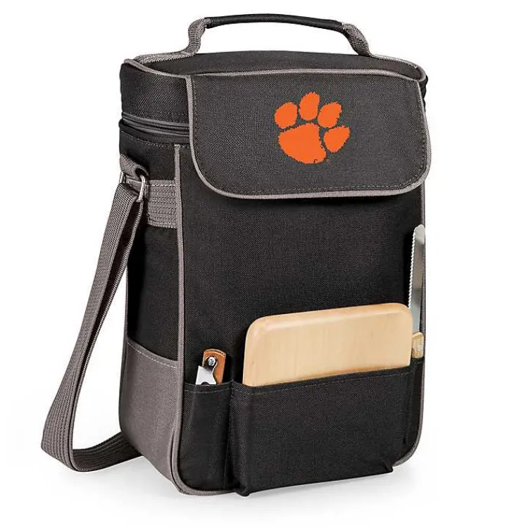 Barware-Kirklands Home Clemson Tigers Wine & Cheese Tote Black