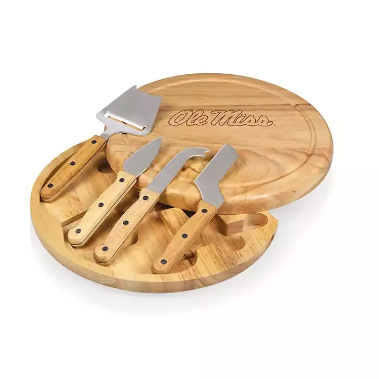 Serving & Entertaining-Kirklands Home Ole Miss Cheese Board and Tool Set Tan