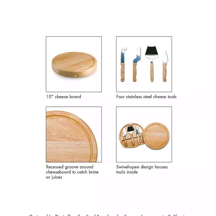 Serving & Entertaining-Kirklands Home Ole Miss Cheese Board and Tool Set Tan