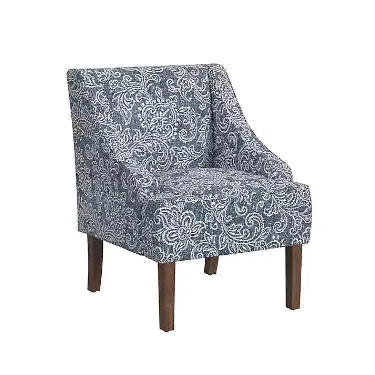 Accent Chairs-Kirklands Home & White Swoop Accent Chair Blue