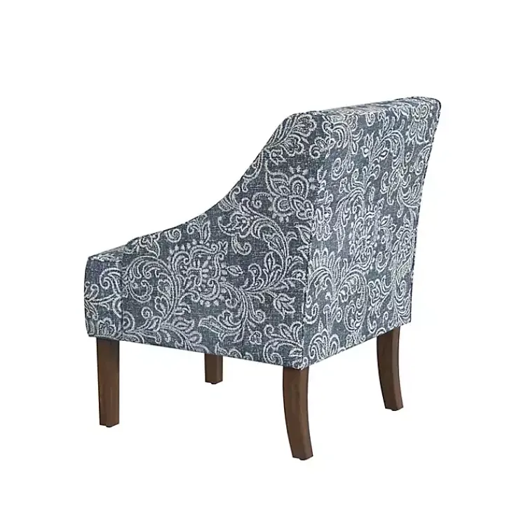 Accent Chairs-Kirklands Home & White Swoop Accent Chair Blue