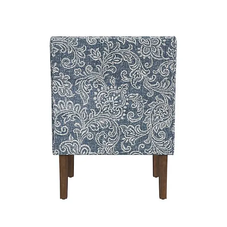 Accent Chairs-Kirklands Home & White Swoop Accent Chair Blue