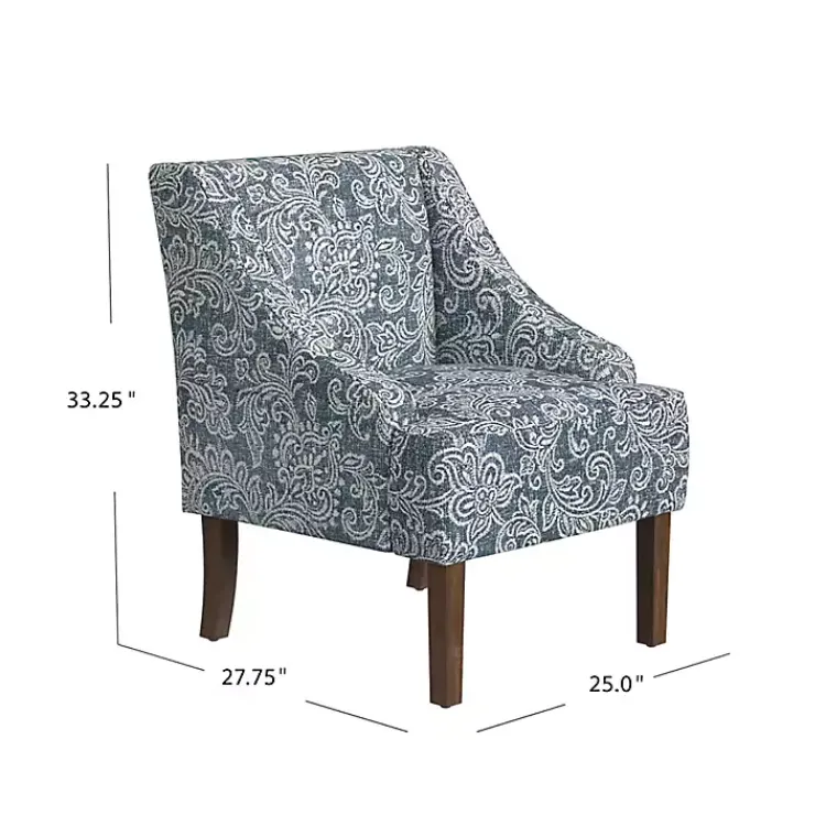 Accent Chairs-Kirklands Home & White Swoop Accent Chair Blue