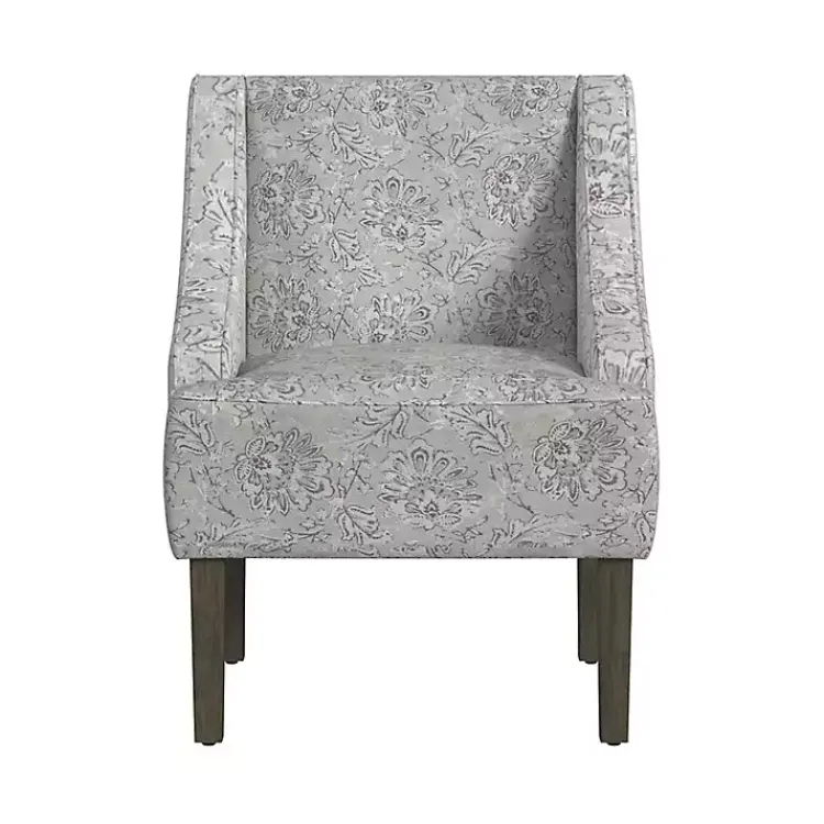 Accent Chairs-Kirklands Home Floral Swoop Accent Chair Gray