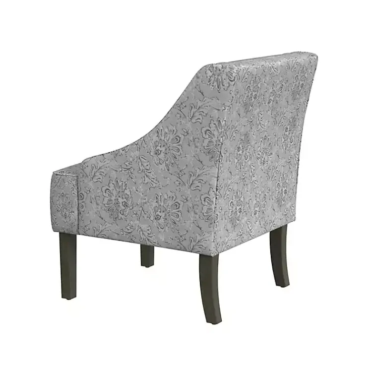 Accent Chairs-Kirklands Home Floral Swoop Accent Chair Gray