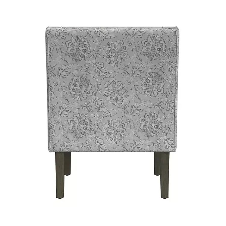 Accent Chairs-Kirklands Home Floral Swoop Accent Chair Gray