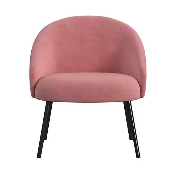 Accent Chairs-Kirklands Home Blush Velvet Modern Accent Chair Pink