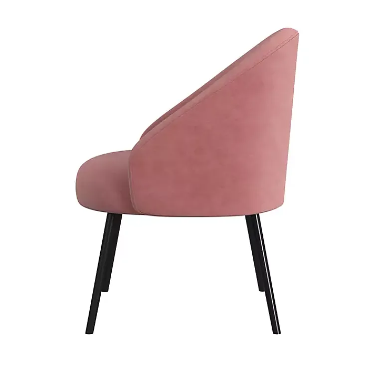 Accent Chairs-Kirklands Home Blush Velvet Modern Accent Chair Pink