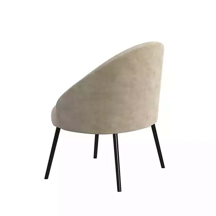 Accent Chairs-Kirklands Home Taupe Velvet Modern Accent Chair Tan