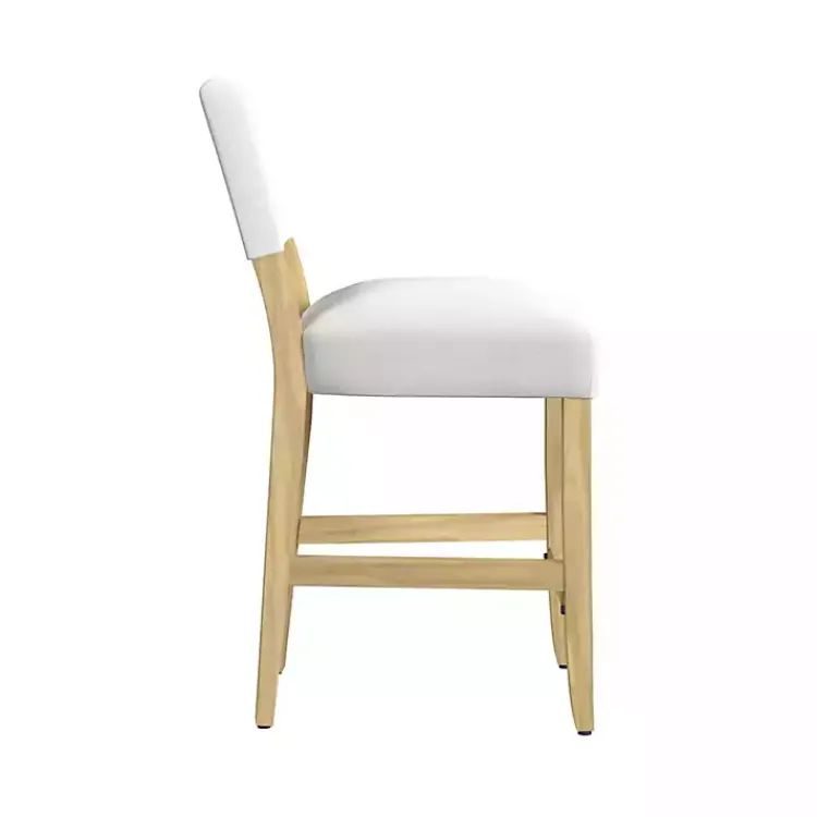 Bar Stools & Counter Height Stools-Kirklands Home Upholstered Wood Counter Stool White