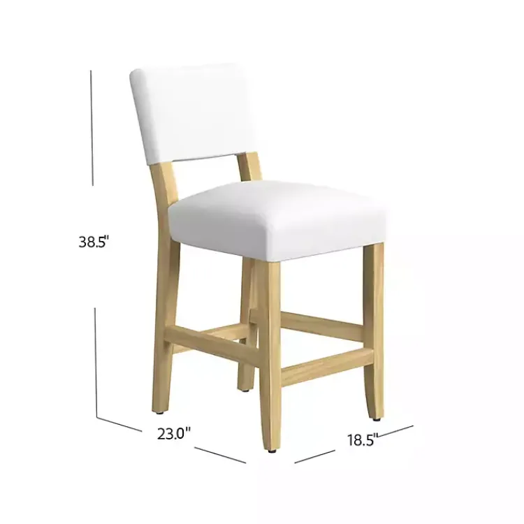 Bar Stools & Counter Height Stools-Kirklands Home Upholstered Wood Counter Stool White