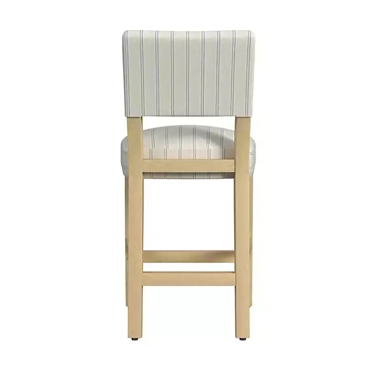 Bar Stools & Counter Height Stools-Kirklands Home and Blue Striped Natural Counter Stool White