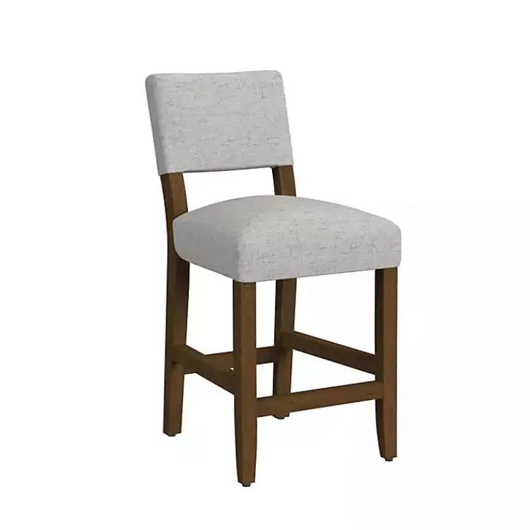 Bar Stools & Counter Height Stools-Kirklands Home Upholstered Wood Counter Stool Gray