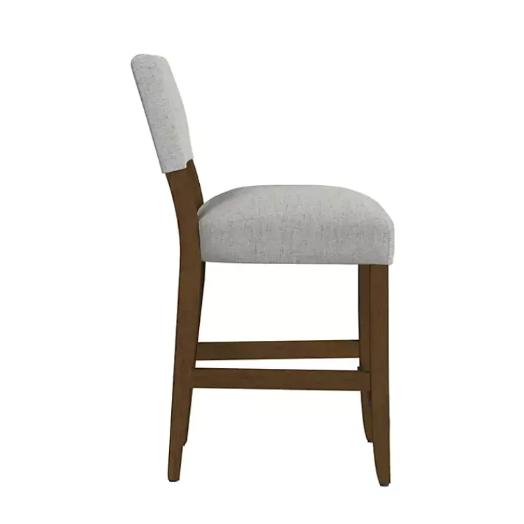 Bar Stools & Counter Height Stools-Kirklands Home Upholstered Wood Counter Stool Gray
