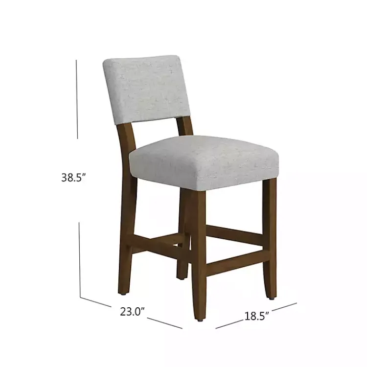 Bar Stools & Counter Height Stools-Kirklands Home Upholstered Wood Counter Stool Gray