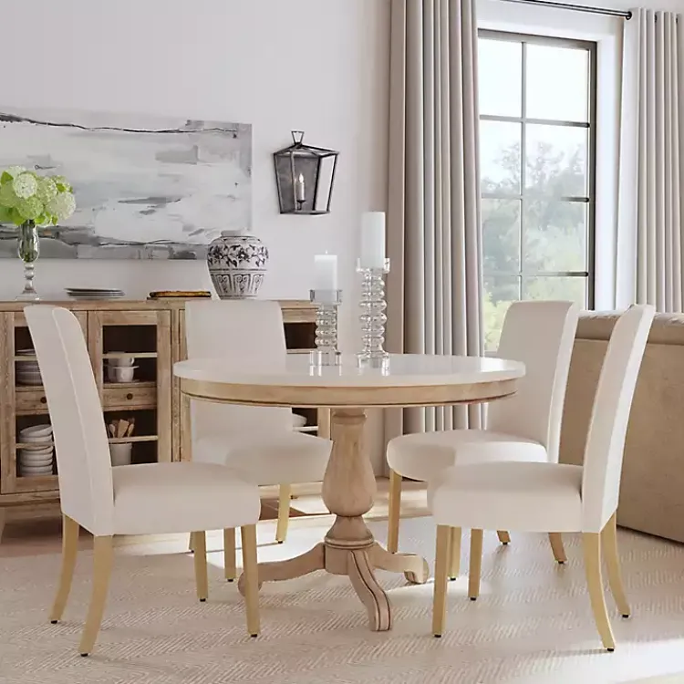 Dining Chairs-Kirklands Home Cream washed Dining Chairs, Set of 2 White