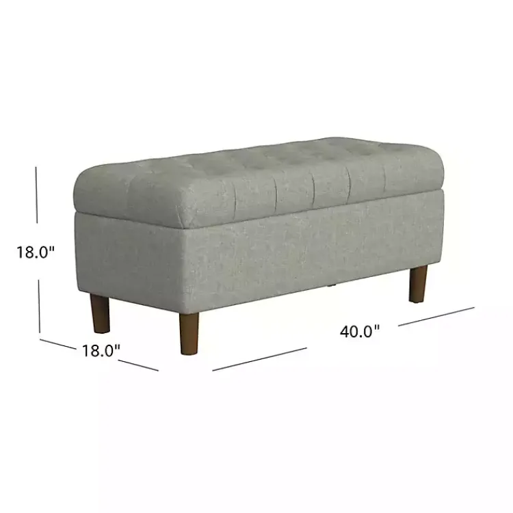 Benches & Ottomans-Kirklands Home Tufted Upholstered Storage Bench Gray