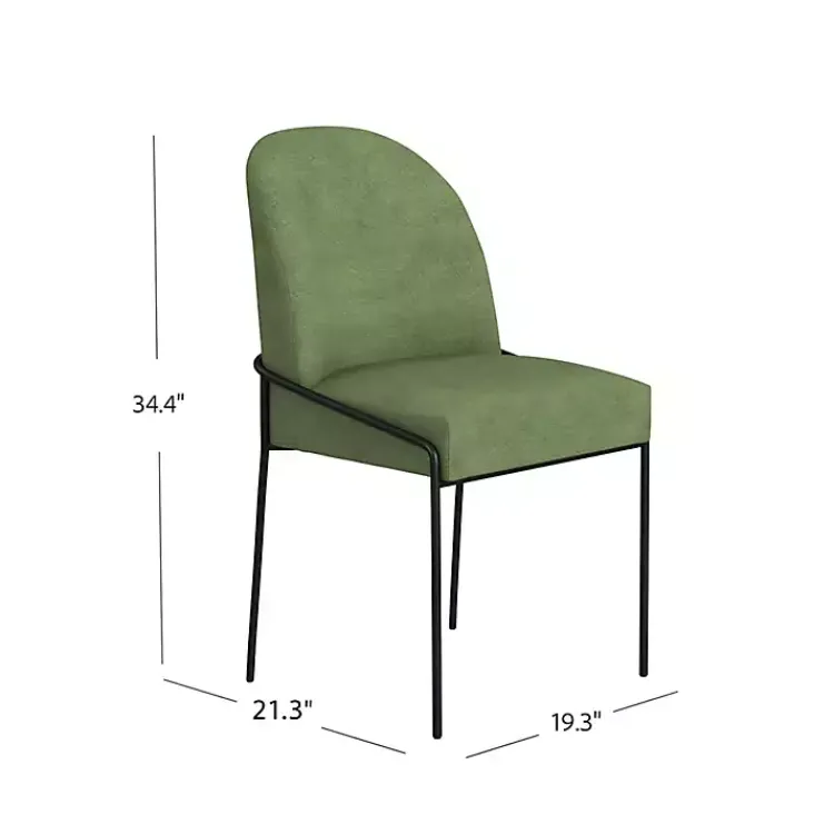 Dining Chairs-Kirklands Home Moss Velvet Metal Dining Chair Green