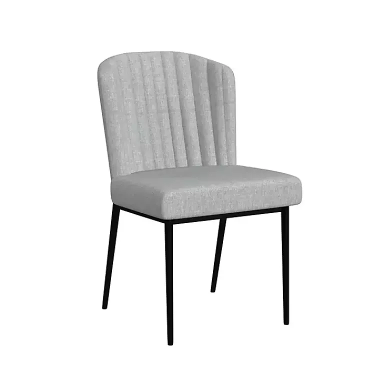 Dining Chairs-Kirklands Home Channel Back Rounded Dining Chairs, Set of 2 Gray