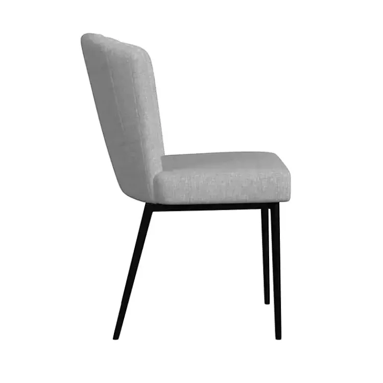 Dining Chairs-Kirklands Home Channel Back Rounded Dining Chairs, Set of 2 Gray