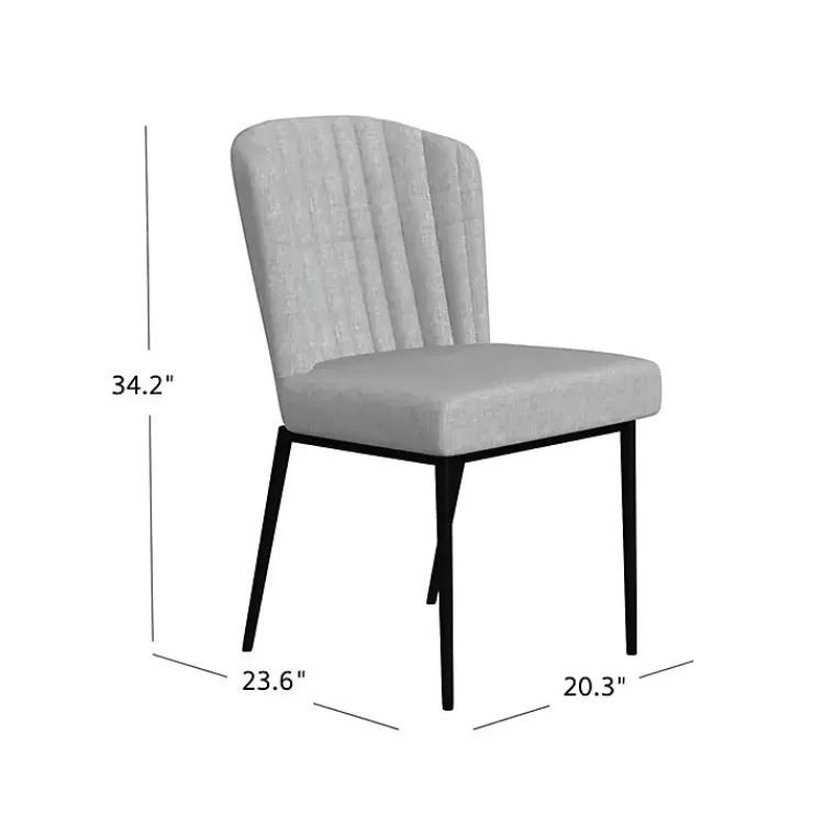 Dining Chairs-Kirklands Home Channel Back Rounded Dining Chairs, Set of 2 Gray
