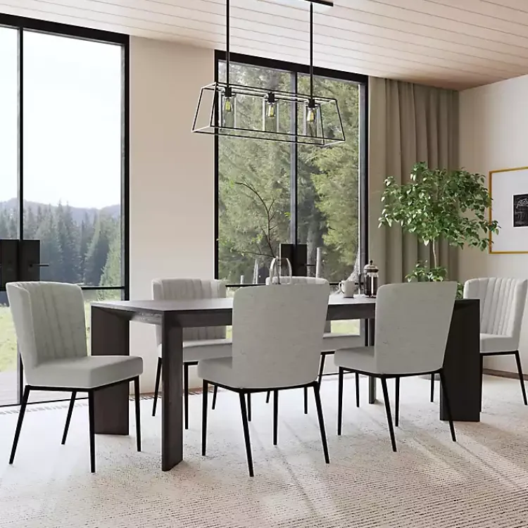 Dining Chairs-Kirklands Home Light Channel Back Dining Chairs, Set of 2 Gray