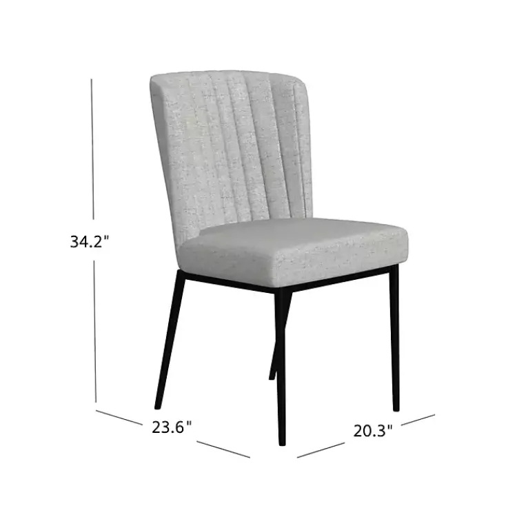 Dining Chairs-Kirklands Home Light Channel Back Dining Chairs, Set of 2 Gray