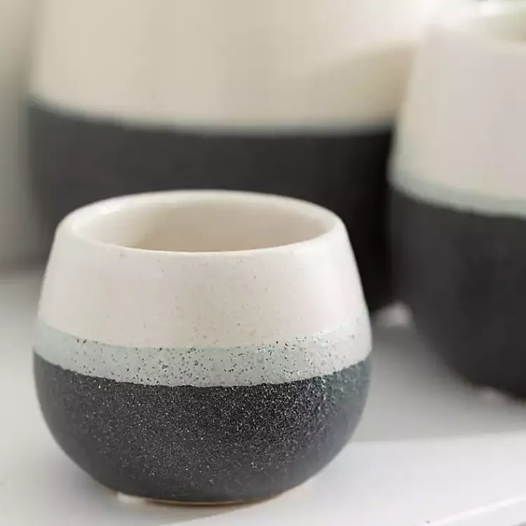 Planters-Kirklands Home Black and White Ceramic Planters, Set of 3