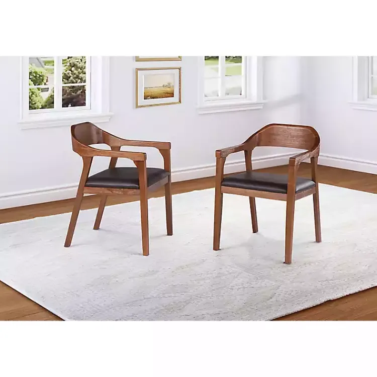 Dining Chairs-Kirklands Home Chestnut Ramus Dining Armchairs, Set of 2 Brown