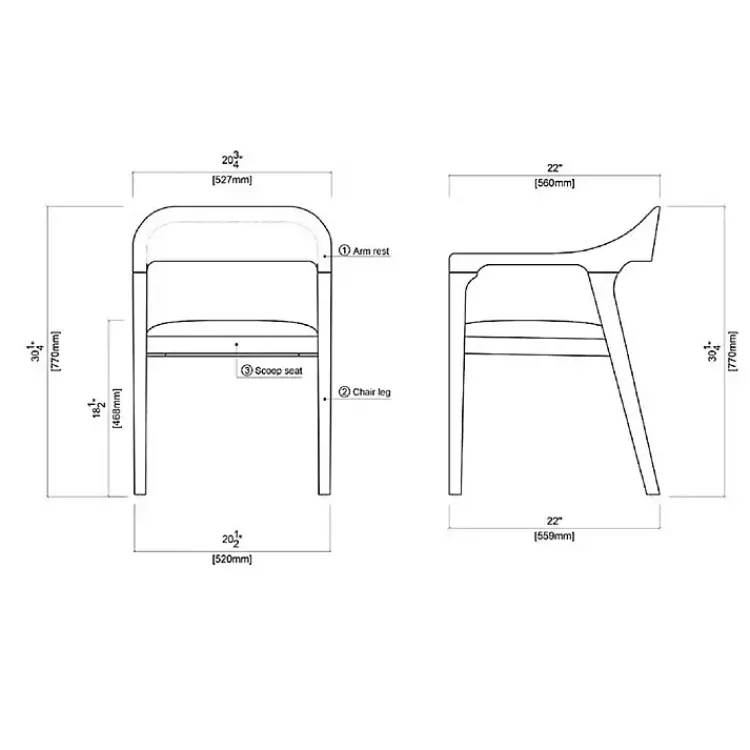 Dining Chairs-Kirklands Home Chestnut Ramus Dining Armchairs, Set of 2 Brown