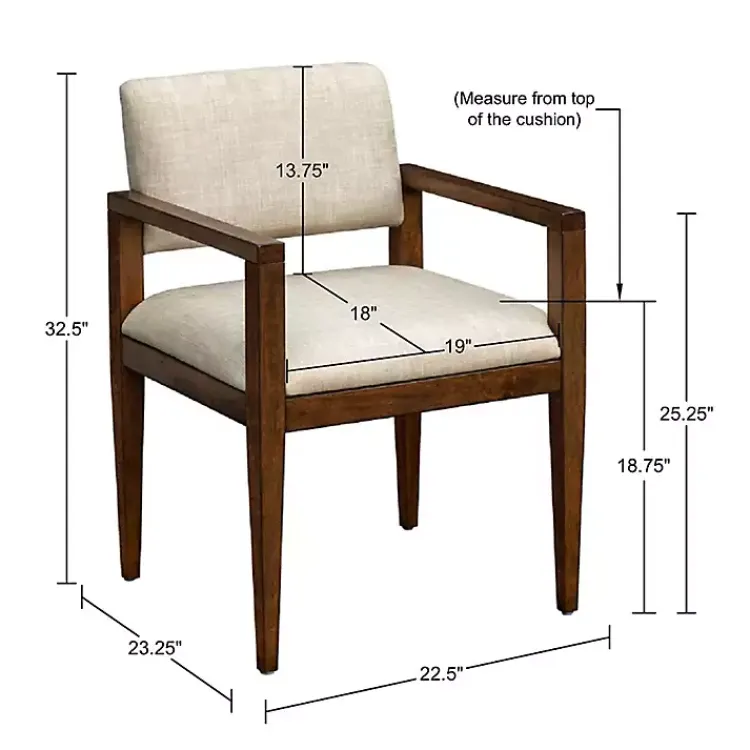Dining Chairs-Kirklands Home Beige Upholstered Wood Dining Chairs, Set of 2 Tan