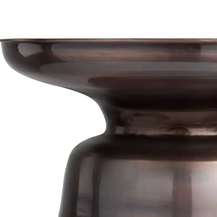 Accent & End Tables-Kirklands Home Copper Metal Accent Table with Bell Shaped Base Brown
