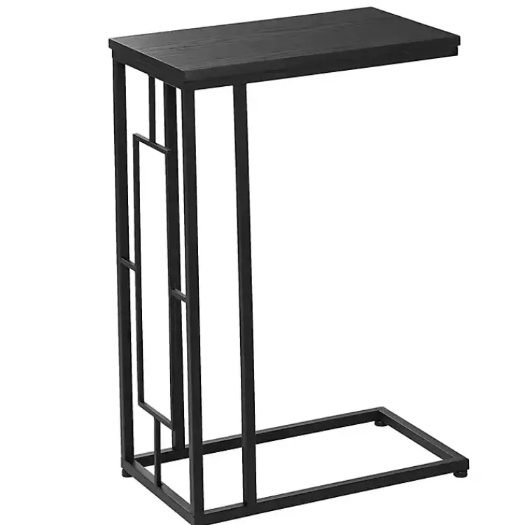 Accent & End Tables-Kirklands Home Dark Metal C-Shaped Accent Table Brown