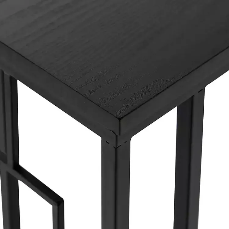 Accent & End Tables-Kirklands Home Dark Metal C-Shaped Accent Table Brown