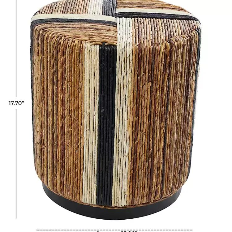 Accent & End Tables-Kirklands Home Natural Banana Leaf Wrapped Accent Table