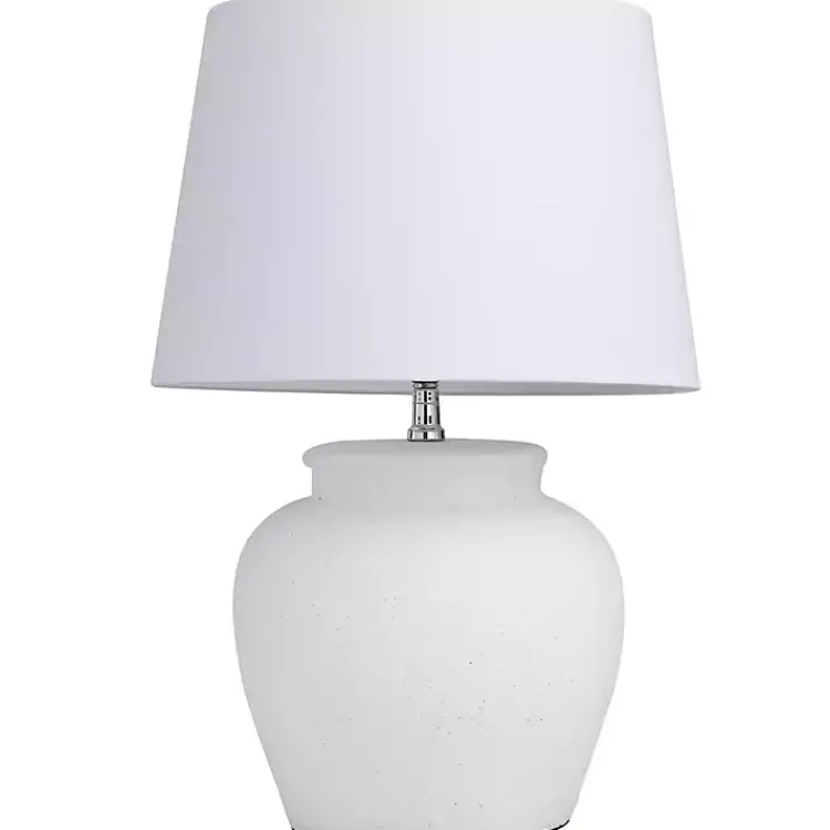 Table Lamps-Kirklands Home Cement Table Lamp White